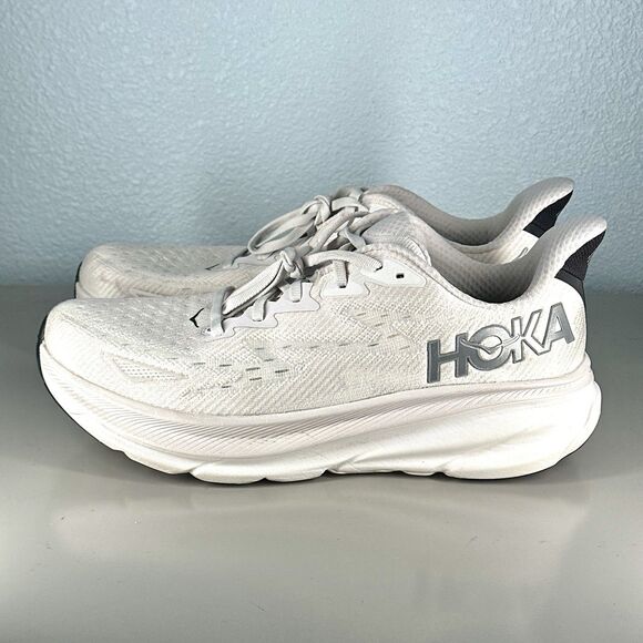 Hoka One One Mens Size 11.5D Clifton 9 1127895 NCSW White Running Shoes Sneakers main image 8